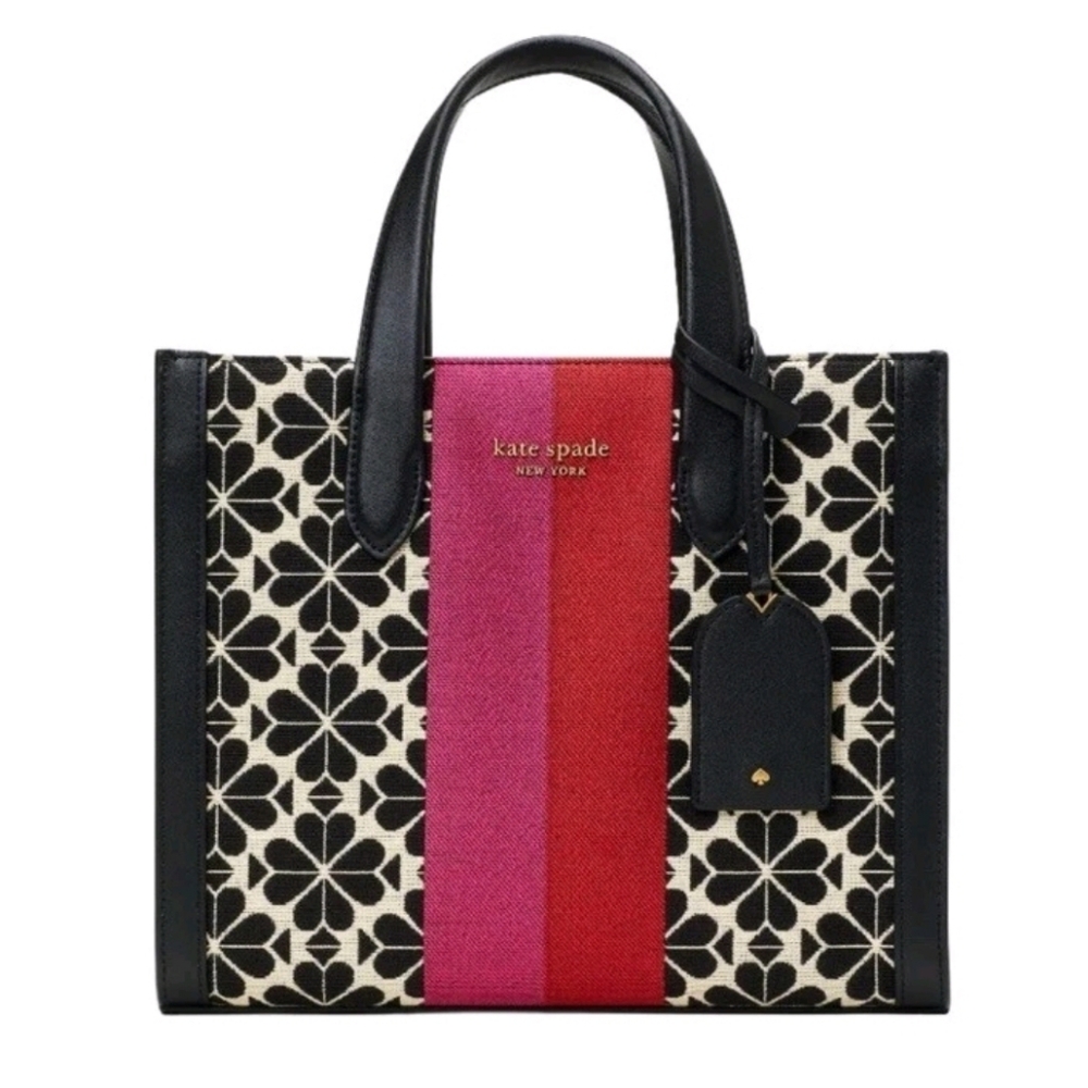 Kate Spade Flower Jacquard Manhattan Stripe Small Tote
